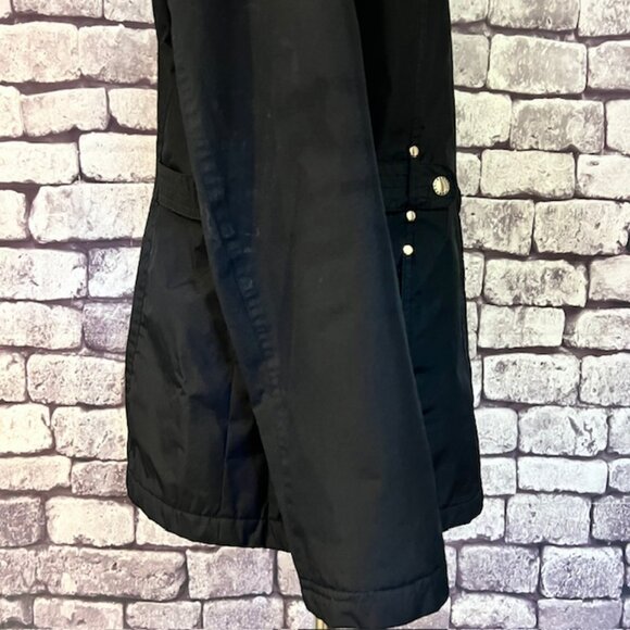 Details Intl Black Long Sleeve Hooded Coat Size L - Picture 9 of 10